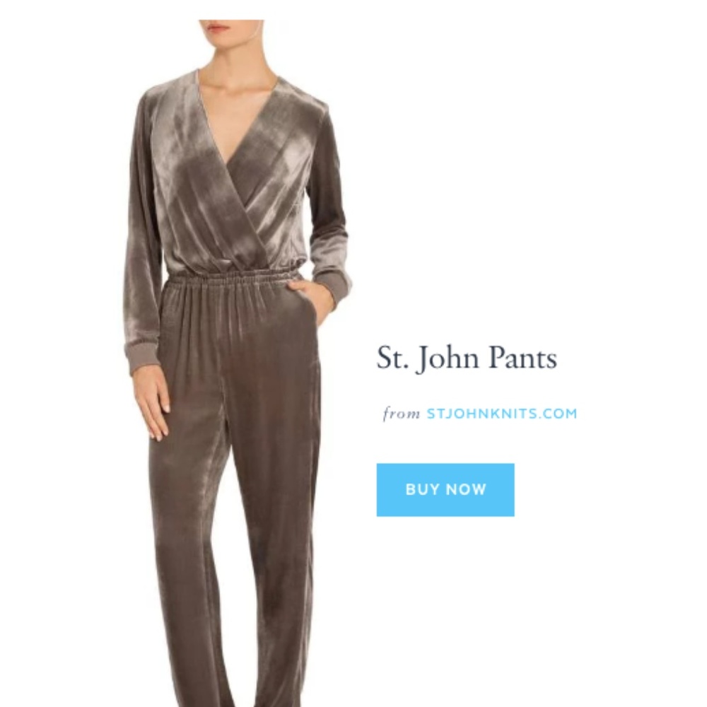 St. John Velvet Jumpsuit - Picture 4 of 8